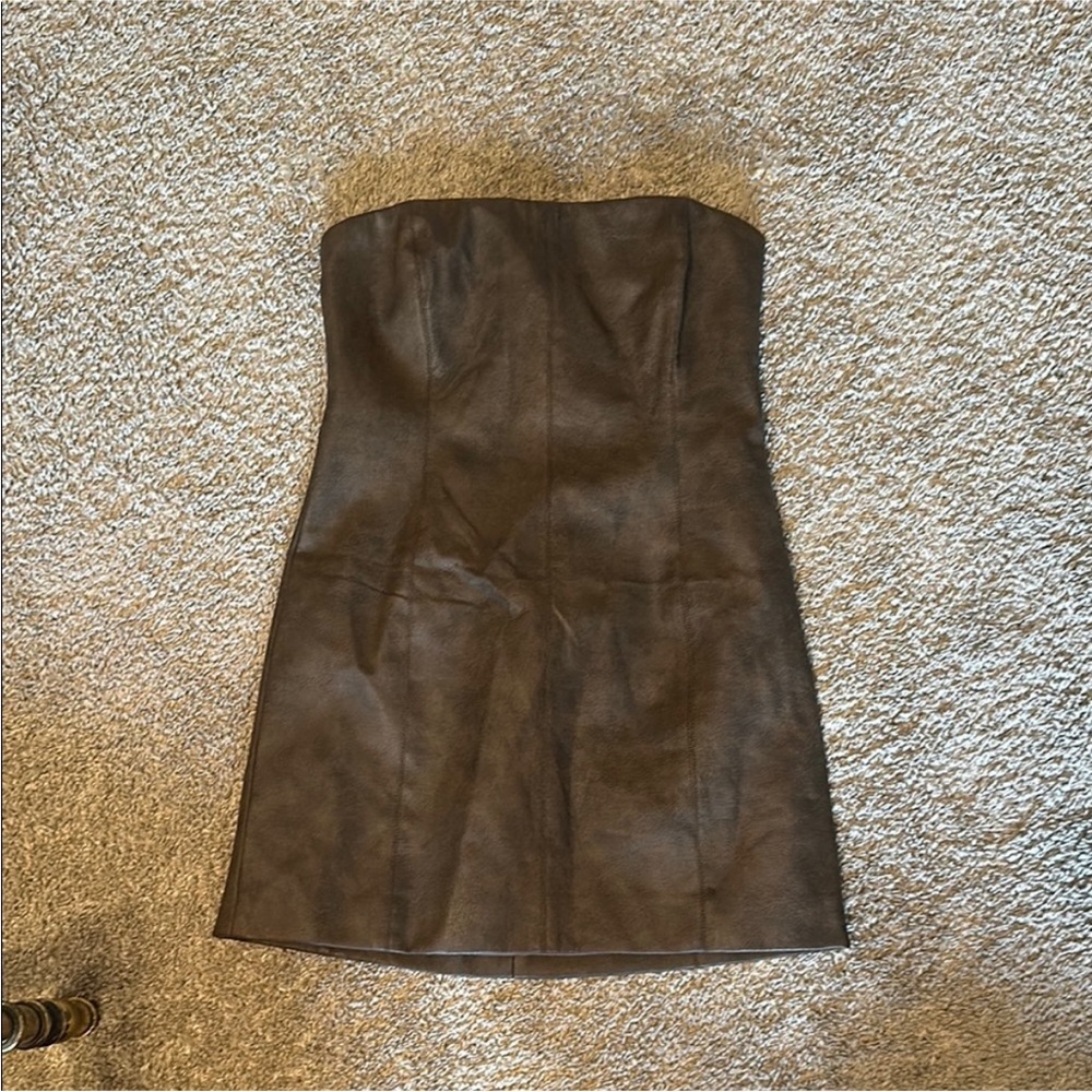 Meshki Pamela Faux Leather Mini Dress - Picture 2 of 4